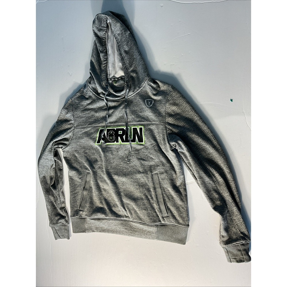 Adrenaline Waffle Knit Lacrosse Long Sleeve Hoodie Gray Size Medium